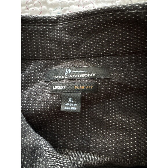 Marc Anthony Luxury Slim Fit Geometric Black White Extra Large Button Up - Picture 6 of 14